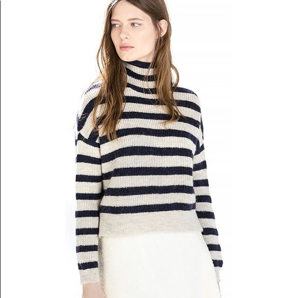 Zara Sweaters - PERFECT STRIPED TURTLENECK